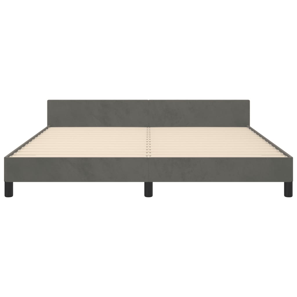 Bed Frame without Mattress Dark Grey 152x203 cm Queen Velvet