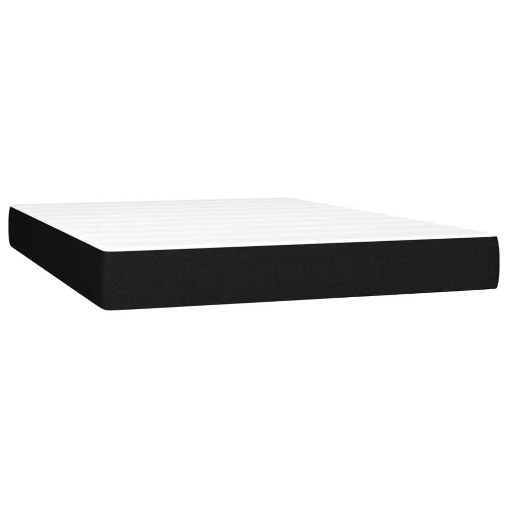 Box Spring Bed with Mattress Black 137x190 cm Full Fabric