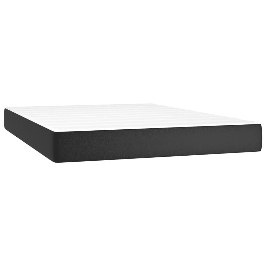 Box Spring Bed with Mattress Black 152x203 cm Queen Faux Leather
