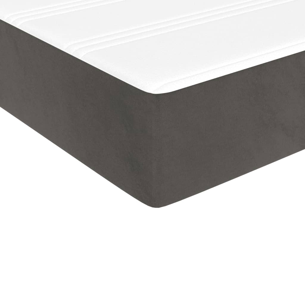 Box Spring Bed with Mattress Dark Grey 137x190 cm Full Velvet