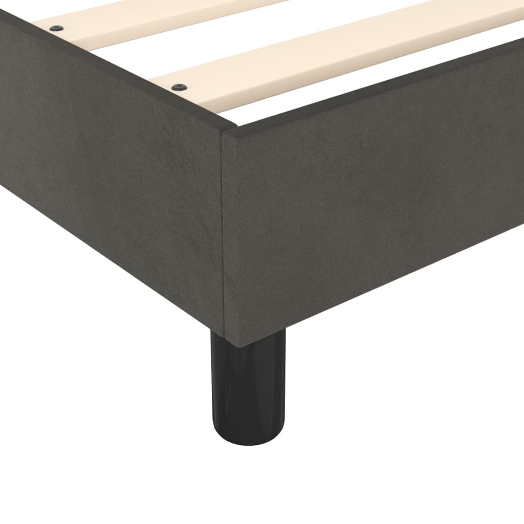 Box Spring Bed with Mattress Dark Grey 137x190 cm Full Velvet