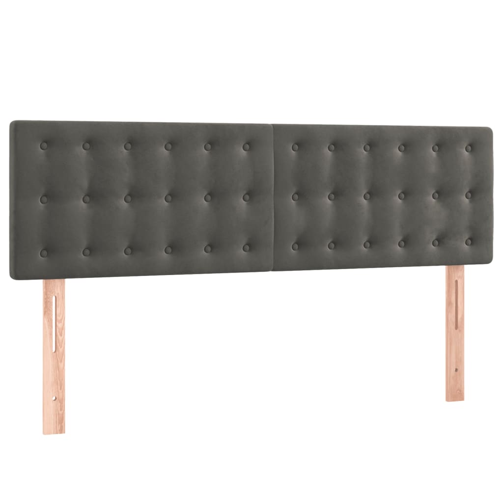 Box Spring Bed with Mattress Dark Grey 137x190 cm Full Velvet