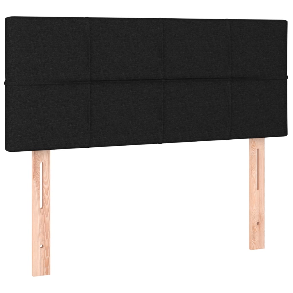 Box Spring Bed with Mattress&LED Black 107x203 cm King Single Size Fabric