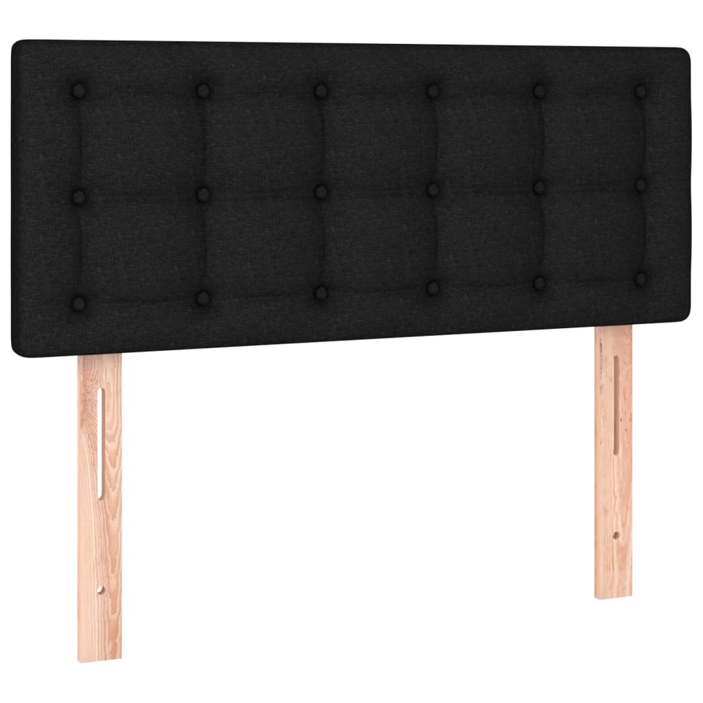 Box Spring Bed with Mattress&LED Black 107x203 cm King Single Size Fabric