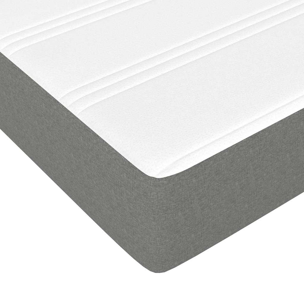 Box Spring Bed with Mattress&LED Dark Grey 152x203 cm Fabric