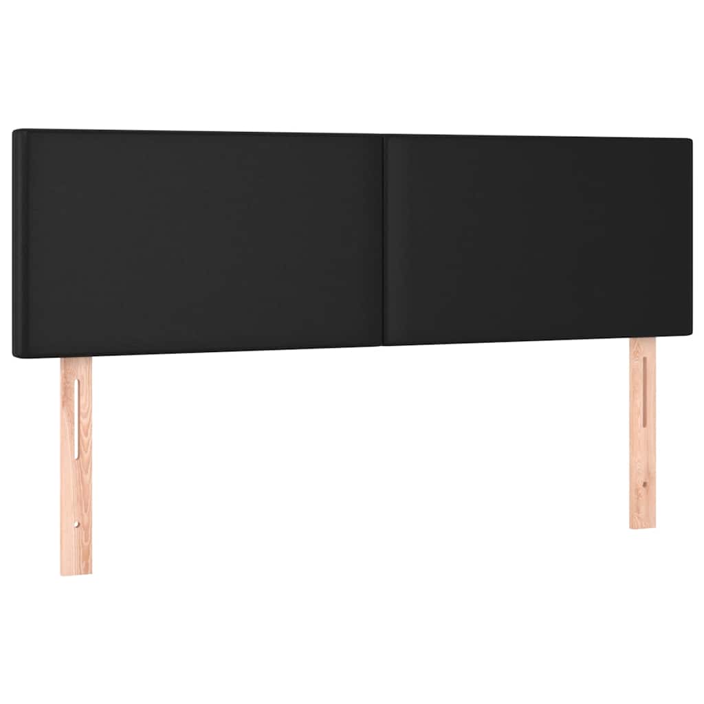 Box Spring Bed with Mattress&LED Black 152x203 cm Faux Leather