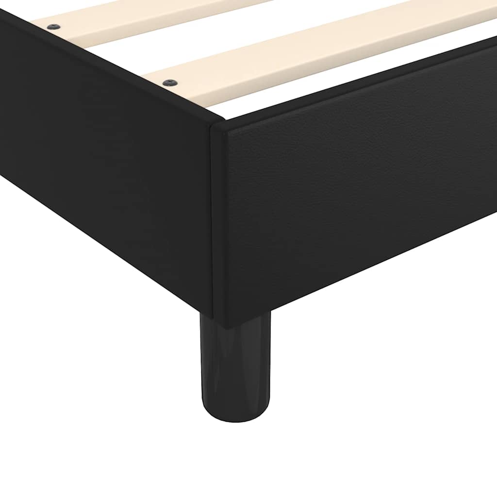 Box Spring Bed with Mattress&LED Black 152x203 cm Faux Leather