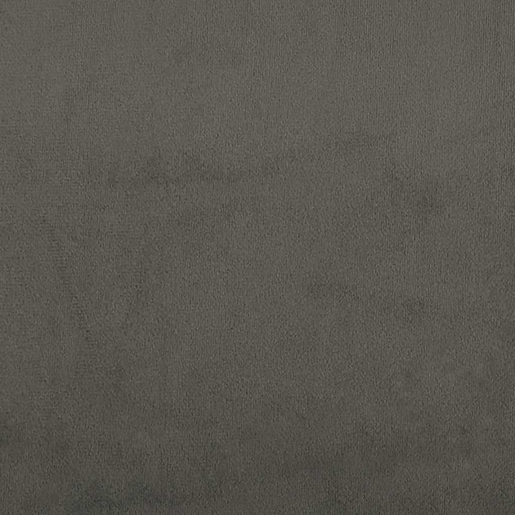 Box Spring Bed with Mattress&LED Dark Grey 137x190 cm Velvet