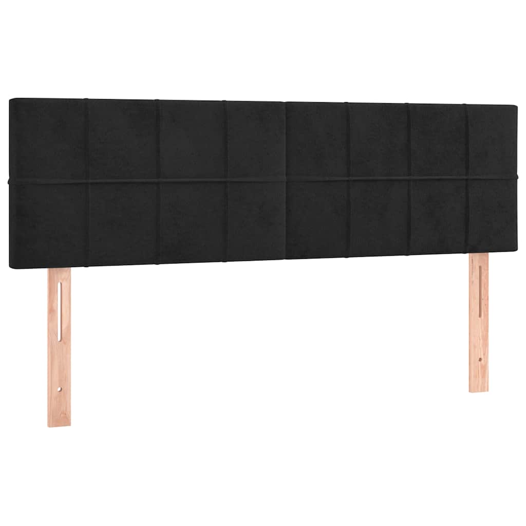 Box Spring Bed with Mattress&LED Black 137x190 cm Full Velvet
