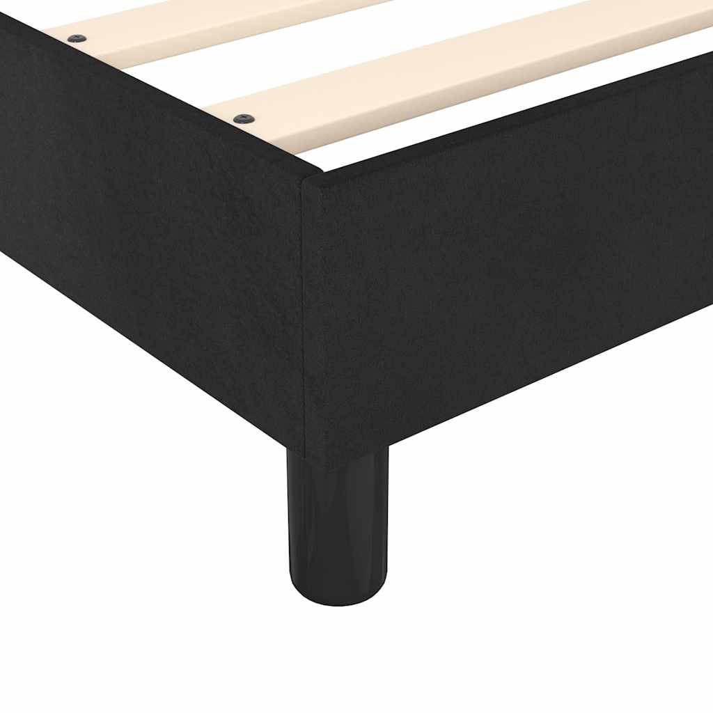 Box Spring Bed with Mattress&LED Black 107x203 cm King Single Size Velvet