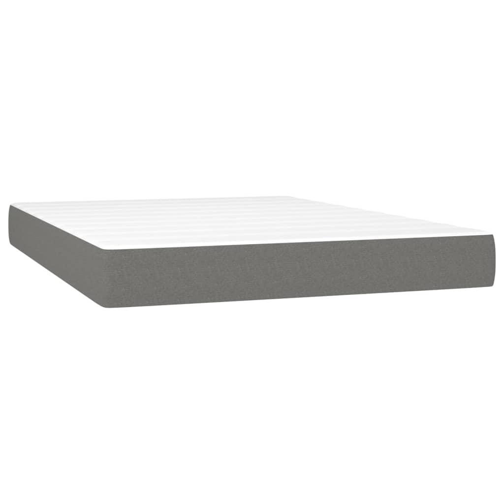 Box Spring Bed with Mattress Dark Grey 152x203 cm Fabric