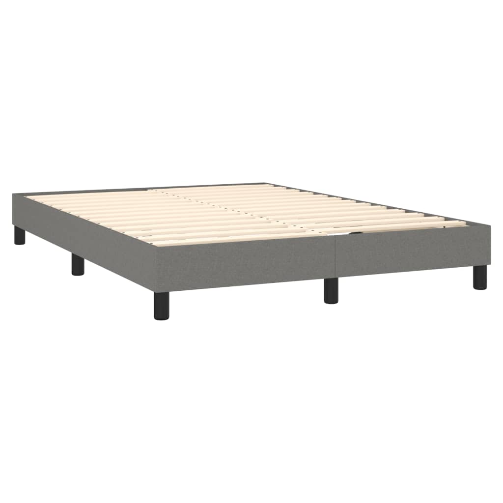 Box Spring Bed with Mattress Dark Grey 152x203 cm Fabric