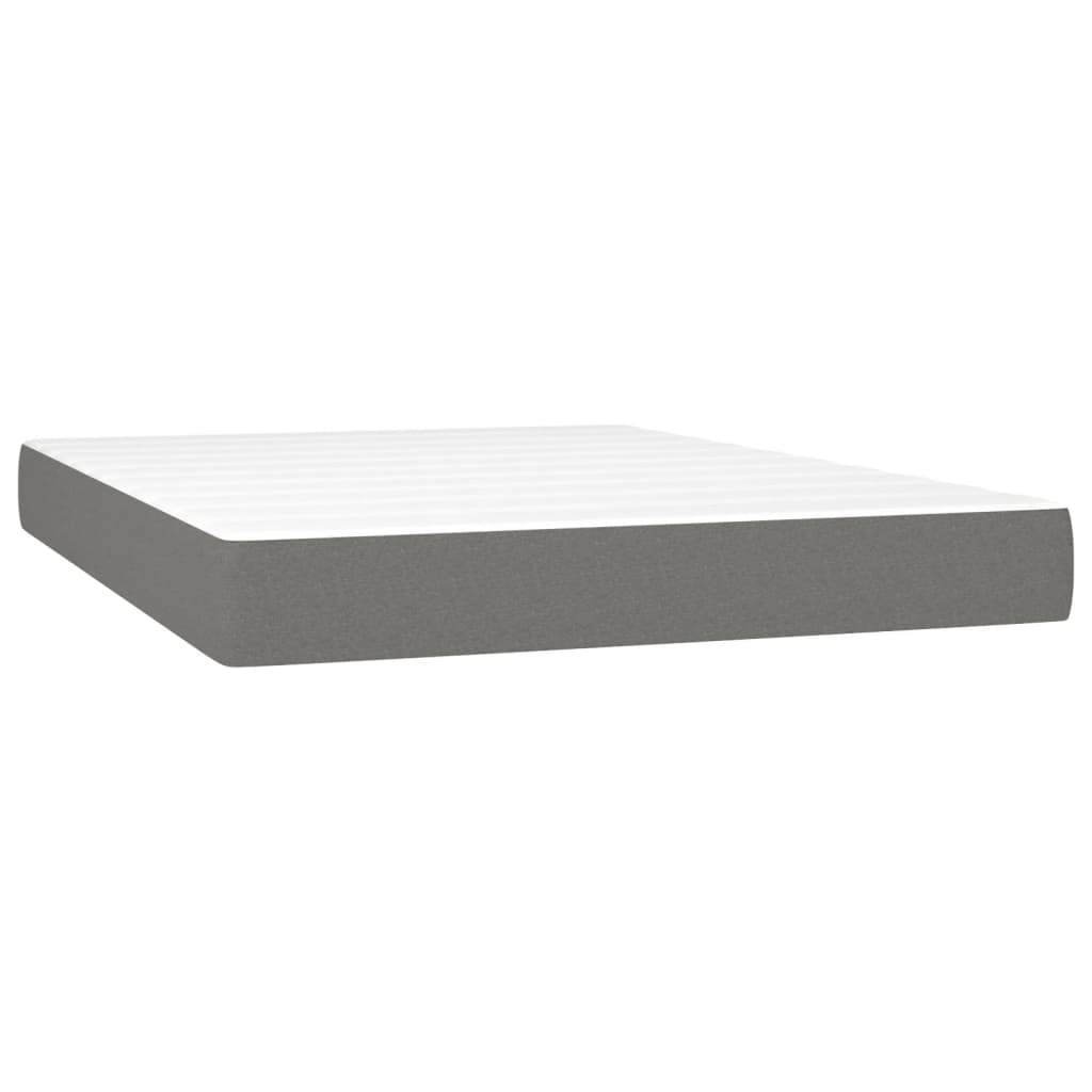 Box Spring Bed with Mattress Dark Grey 152x203 cm Fabric