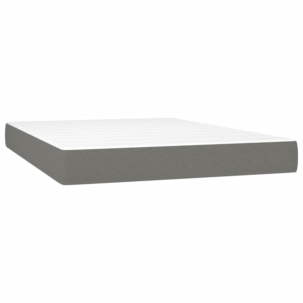 Box Spring Bed with Mattress Dark Grey 152x203 cm Fabric