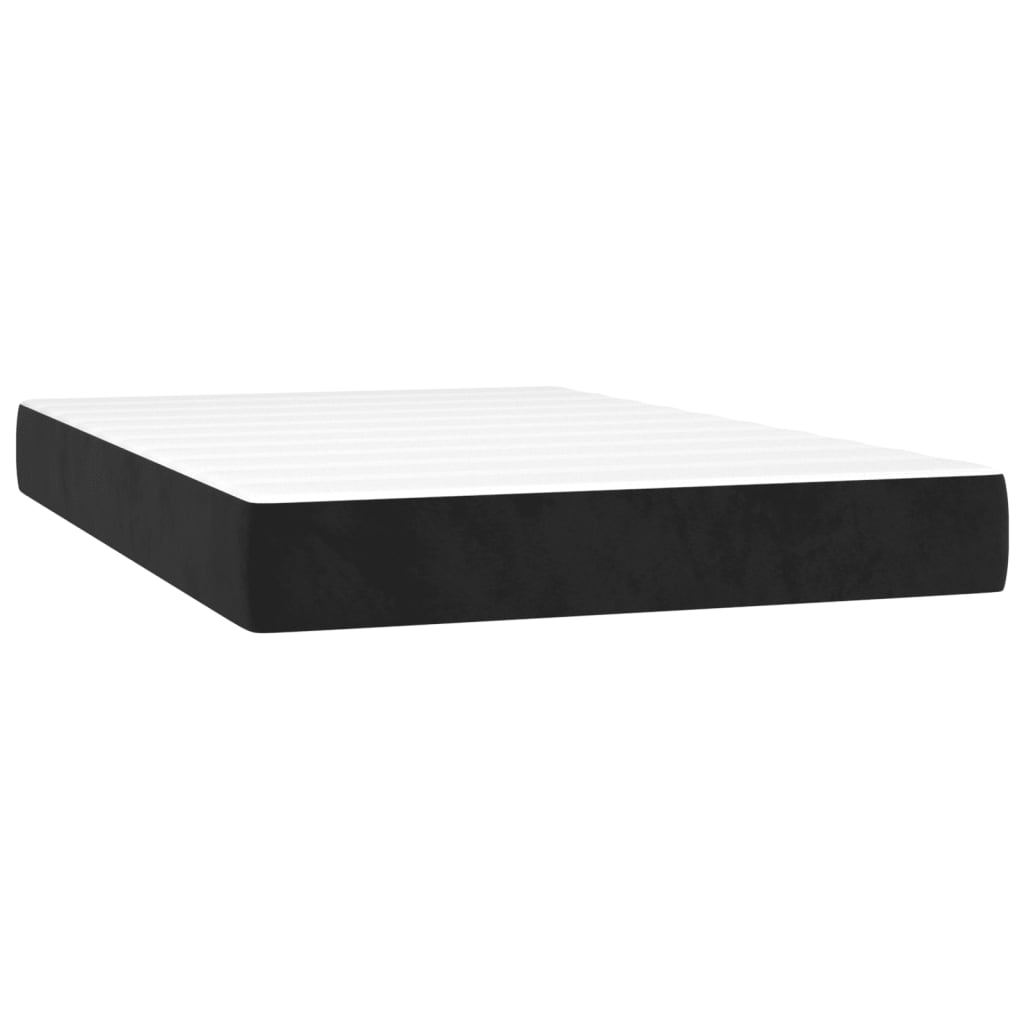 Box Spring Bed with Mattress Black 137x190 cm Full Velvet