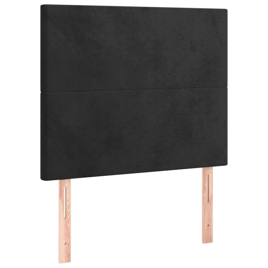 Box Spring Bed with Mattress Black 107x203 cm King Single Size Velvet