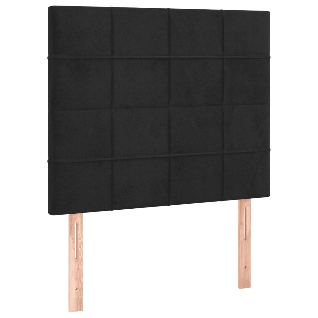 Box Spring Bed with Mattress Black 107x203 cm King Single Size Velvet