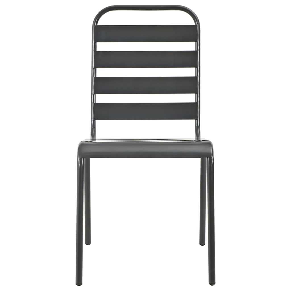 Stackable Garden Chair Set 5 Piece Anthracite Powder-coated Steel