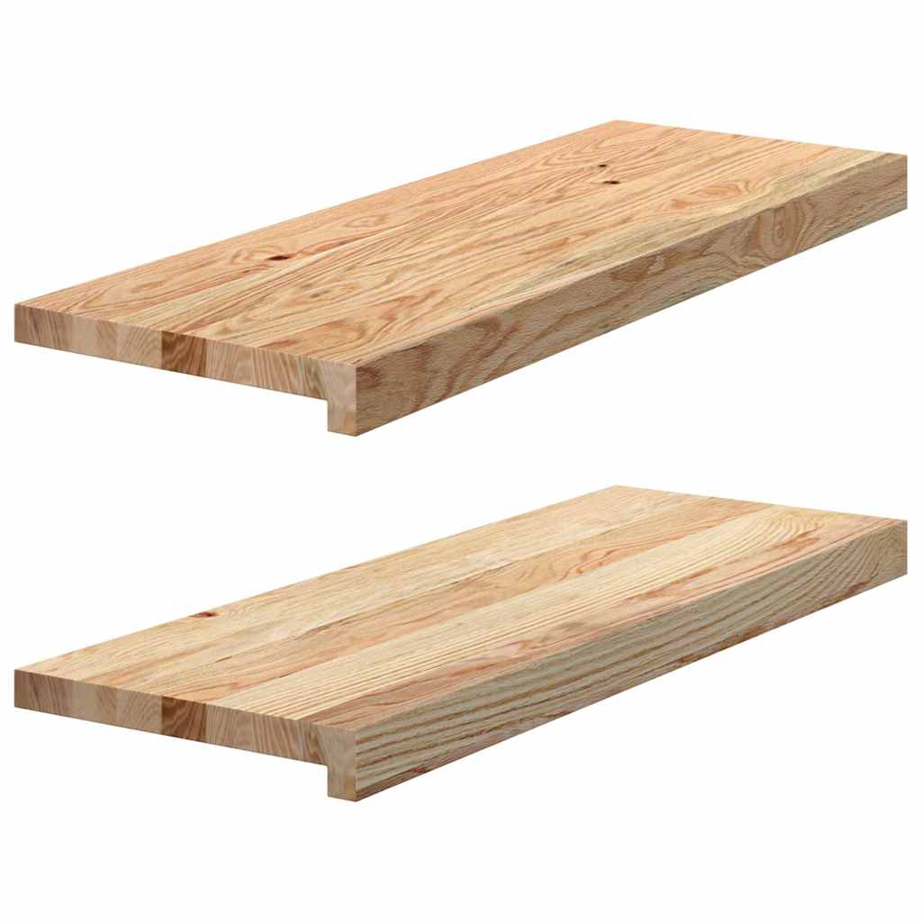 Stair Treads 2 pcs Untreated 70x30x2 cm Solid Wood Oak