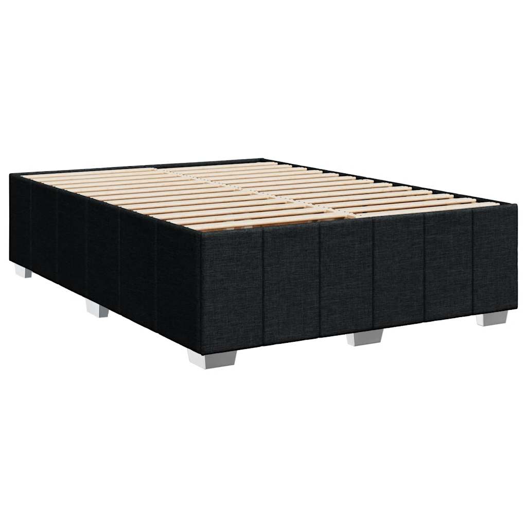 Bed Frame without Mattress Black Queen Fabric