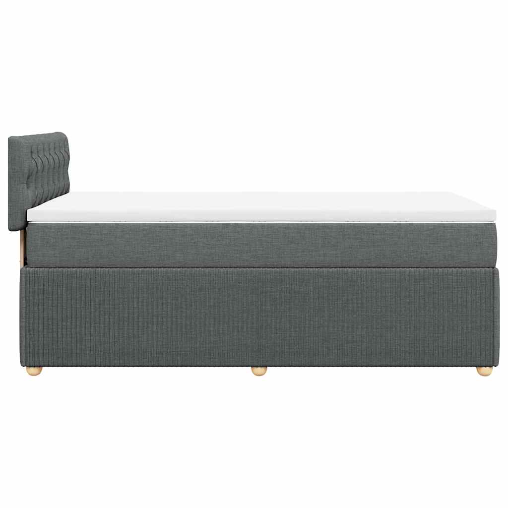 Box Spring Bed with Mattress Light Grey King Single Fabric