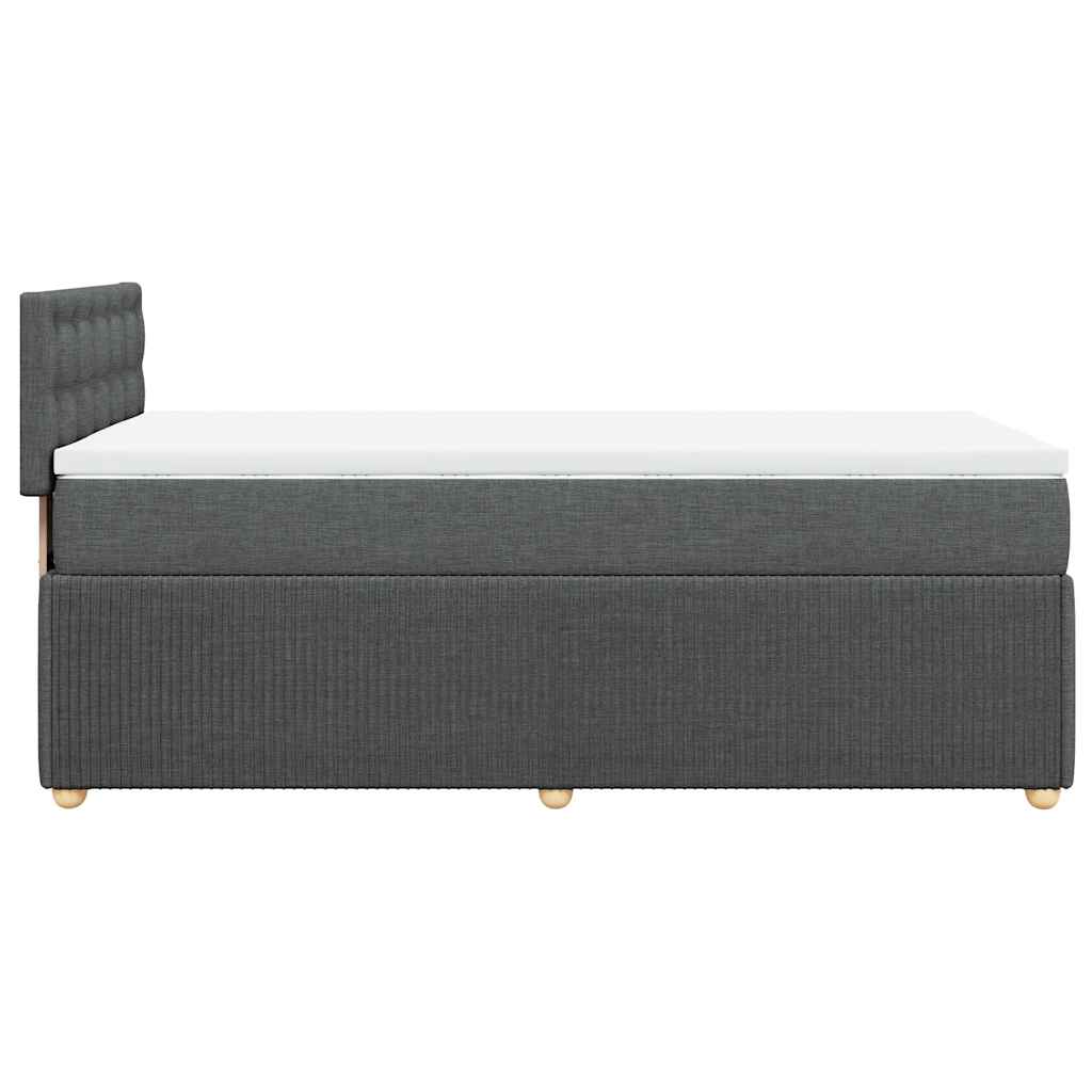 Box Spring Bed with Mattress Light Grey King Single Fabric