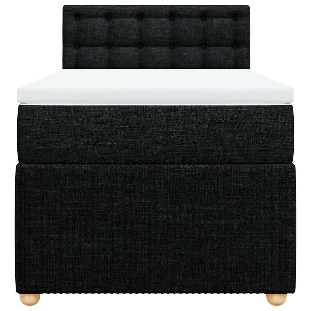 Box Spring Bed with Mattress Dark Grey King Single Fabric