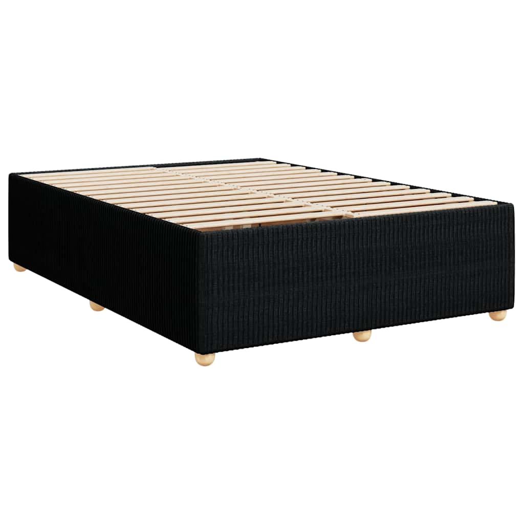 Box Spring Bed with Mattress Dark Grey Queen Fabric