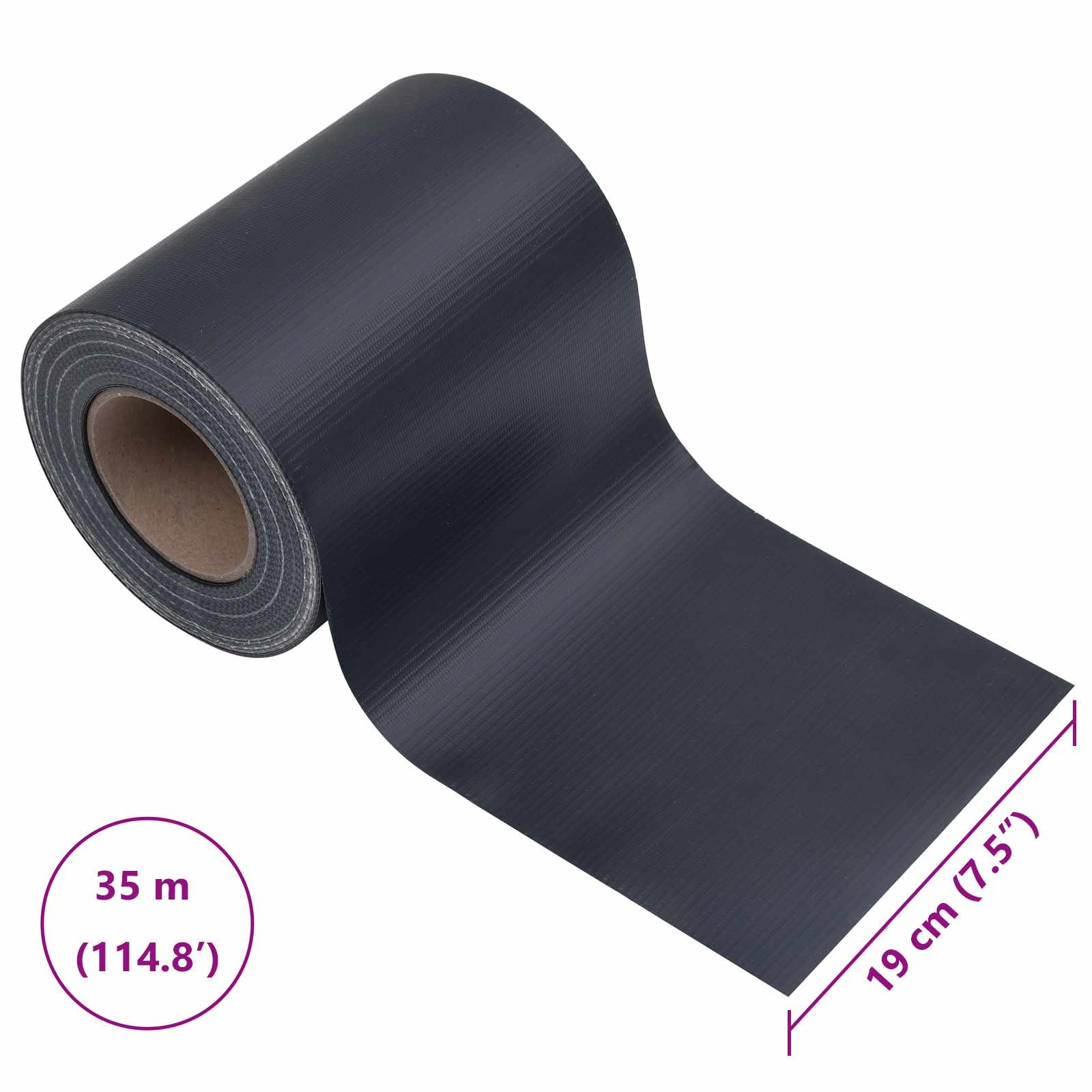Garden Privacy Screens 2 pcs Dark Grey 35 x 0,19 m PVC
