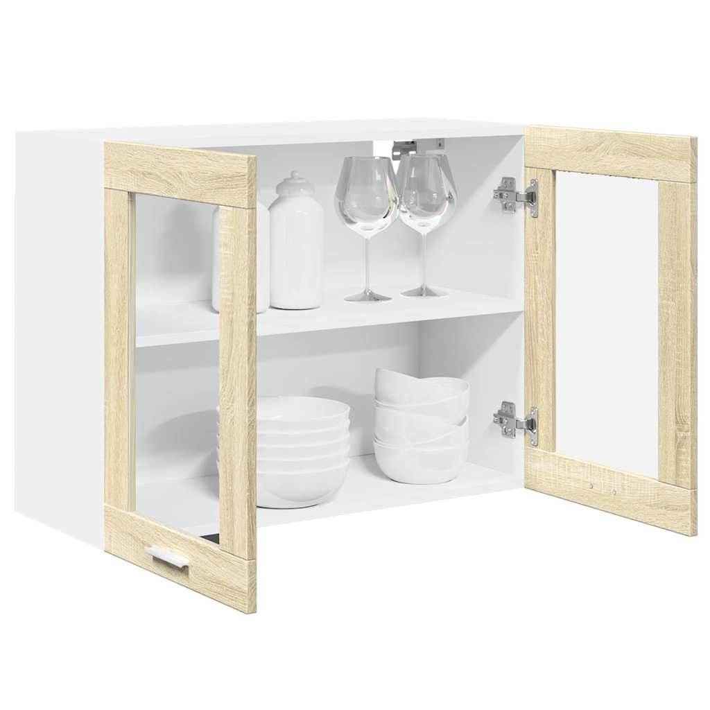 Hanging Glass Cabinet "Lyon" Sonoma Oak 80x31x60 cm