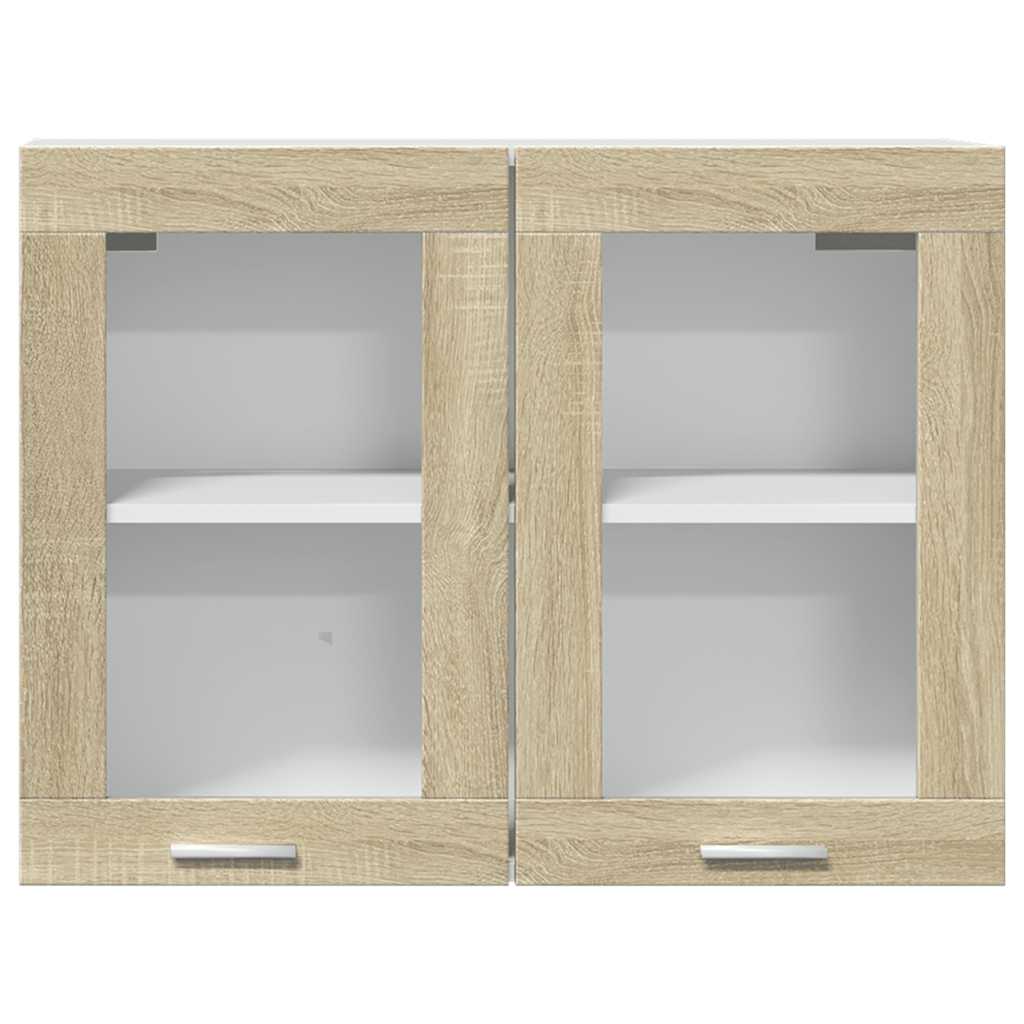 Hanging Glass Cabinet "Lyon" Sonoma Oak 80x31x60 cm