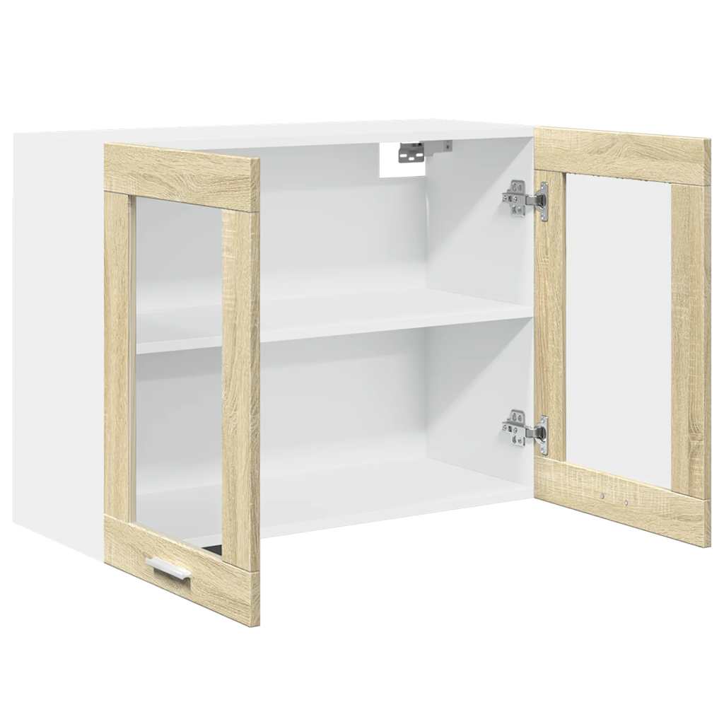 Hanging Glass Cabinet "Lyon" Sonoma Oak 80x31x60 cm