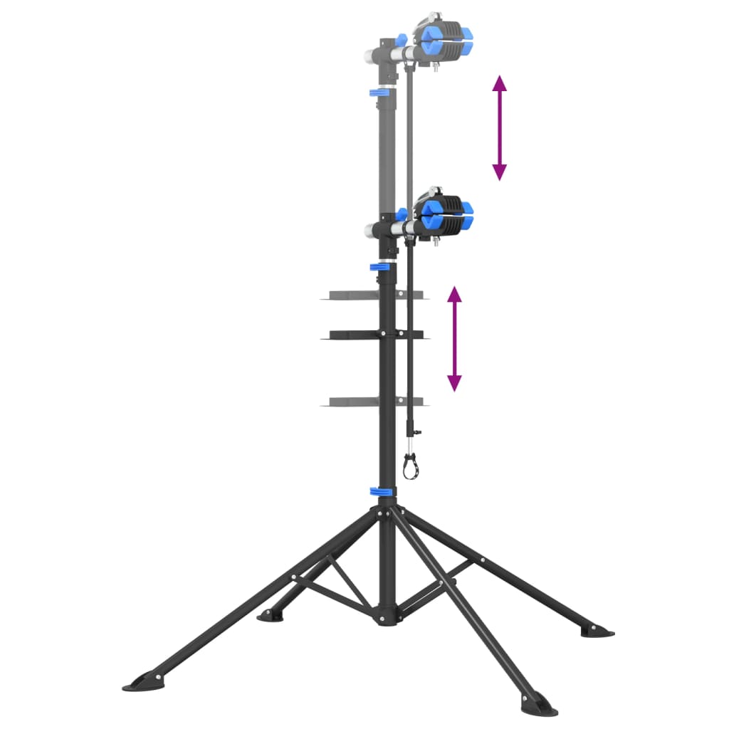 Bike Repair Stand Foldable Adjustable 108-188 cm Blue Steel