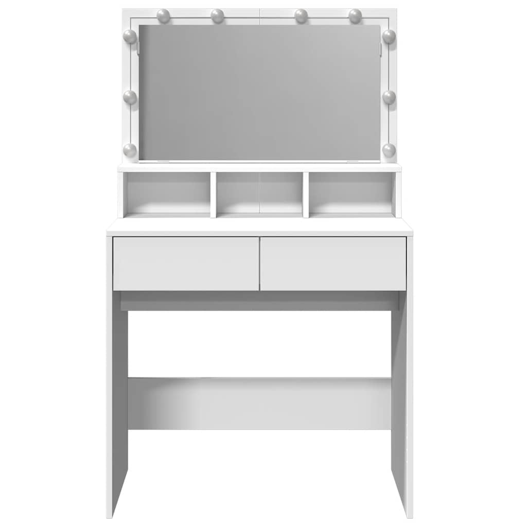 Dressing Table with LED White 80x41x134.5 cm