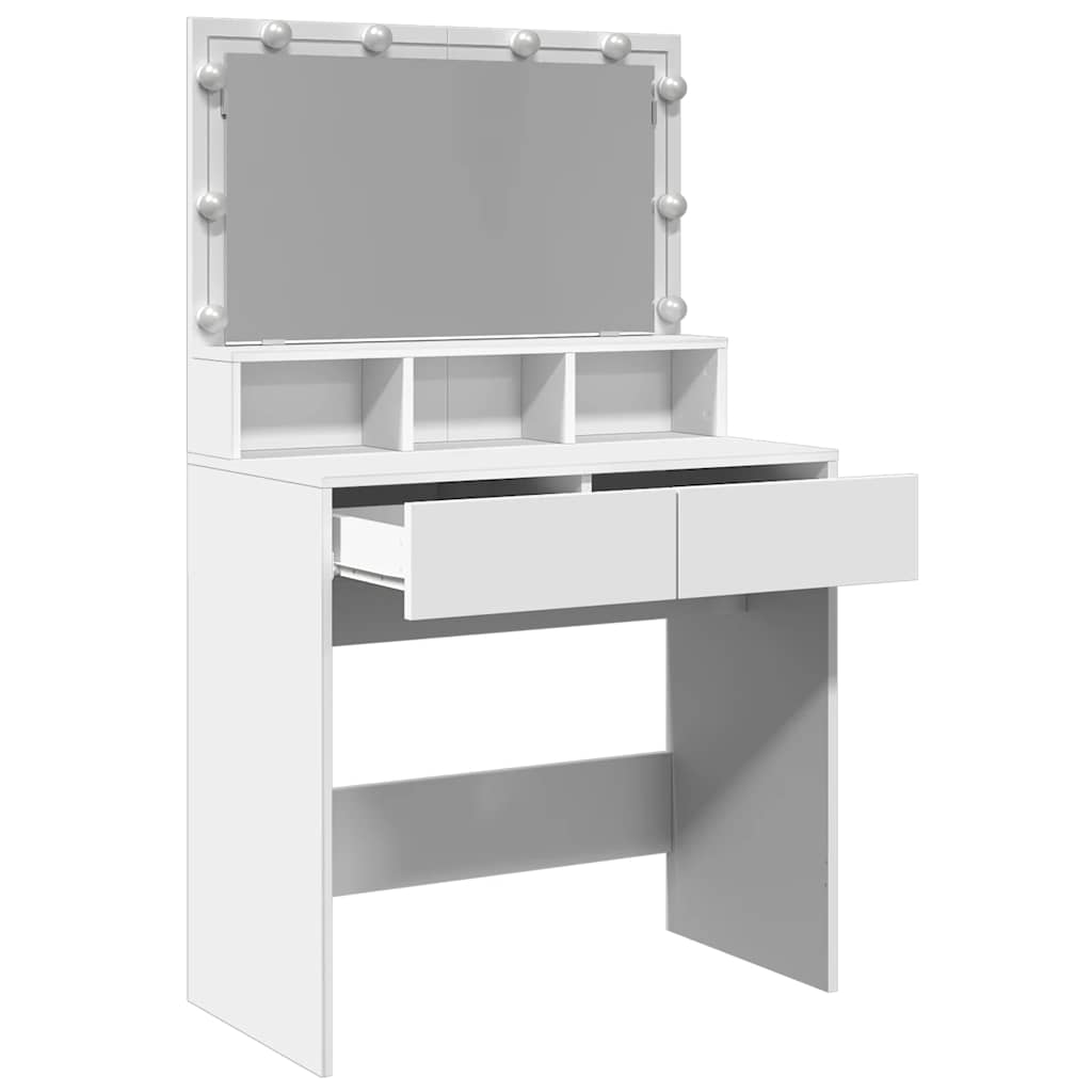 Dressing Table with LED White 80x41x134.5 cm
