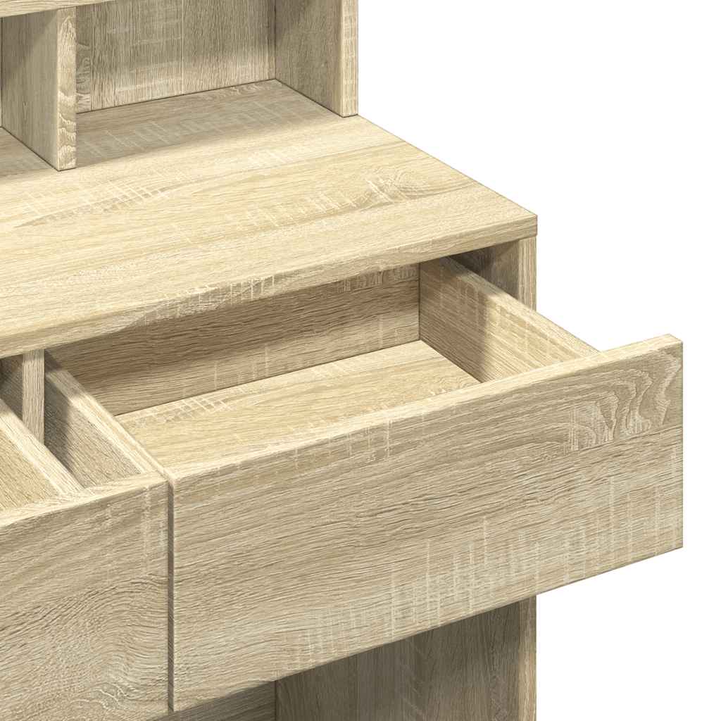 Dressing Table with LED Sonoma Oak 80x41x134.5 cm