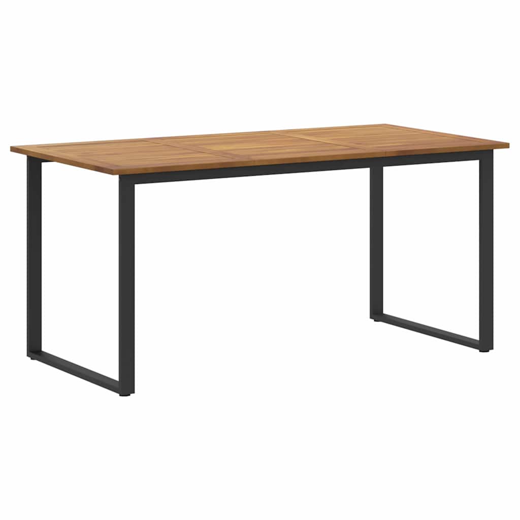Garden Dining Set 7 pcs Black Solid Acacia Wood