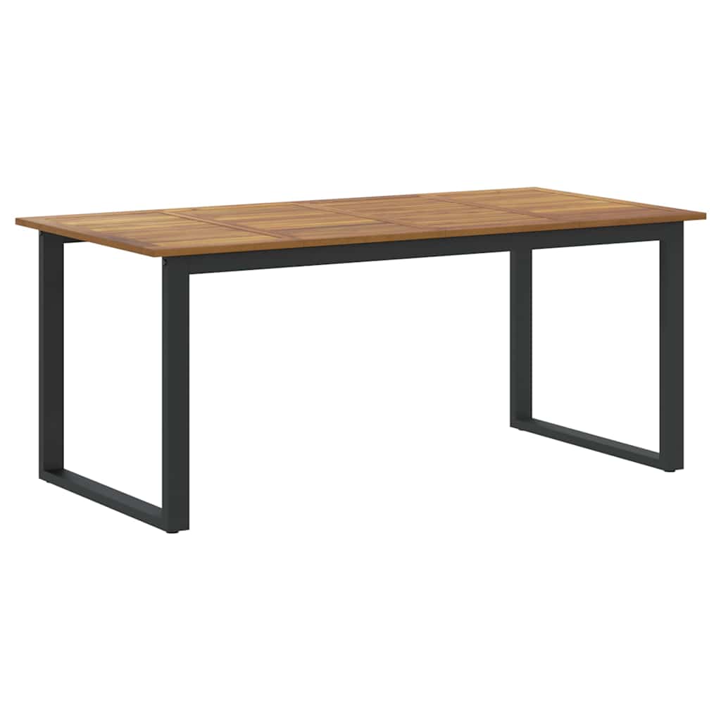 Garden Dining Set 5 pcs Black Solid Acacia Wood