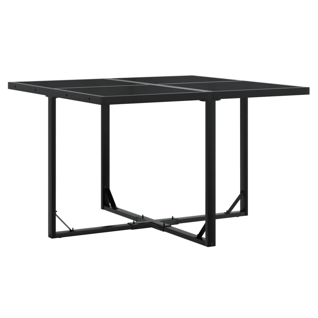 9 Piece Garden Dining Set with Cushions Black Poly Rattan