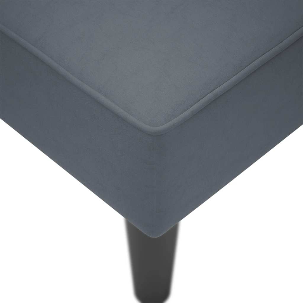 Chaise Lounge with Right Armrest Dark Grey Velvet