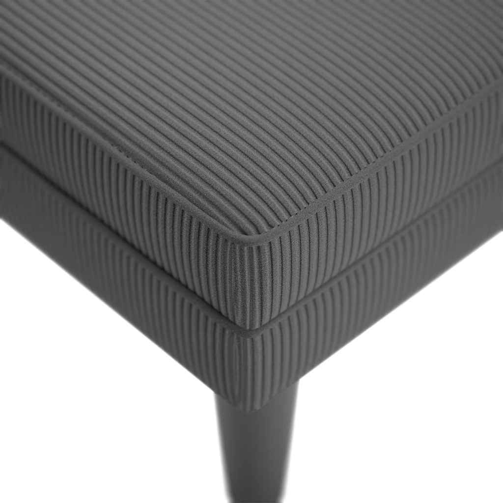 Chaise Lounge with Pillow Dark Grey Corduroy Fabric