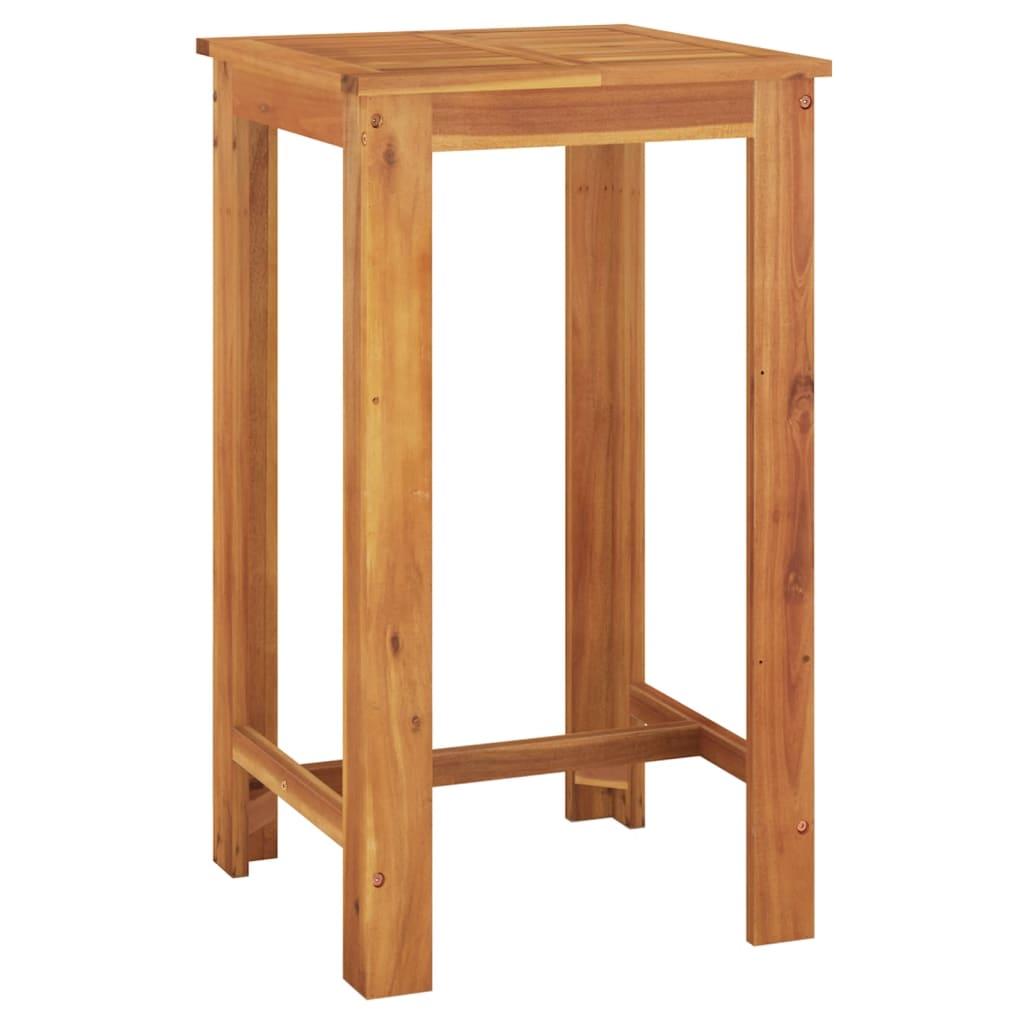 5 Piece Garden Bar Set Brown Solid Wood Acacia and Poly Rattan