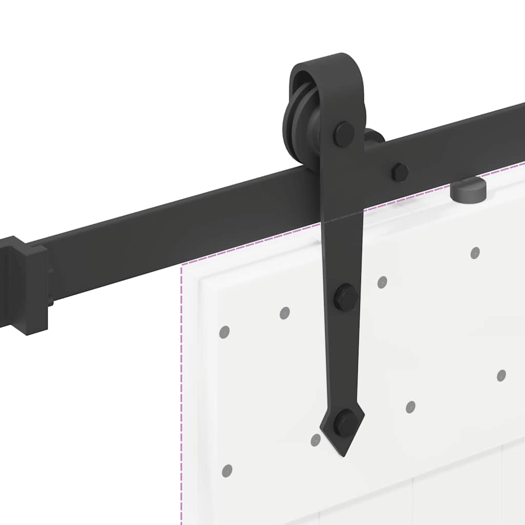 Sliding Door Hardware Kit 152,5 cm Steel Black