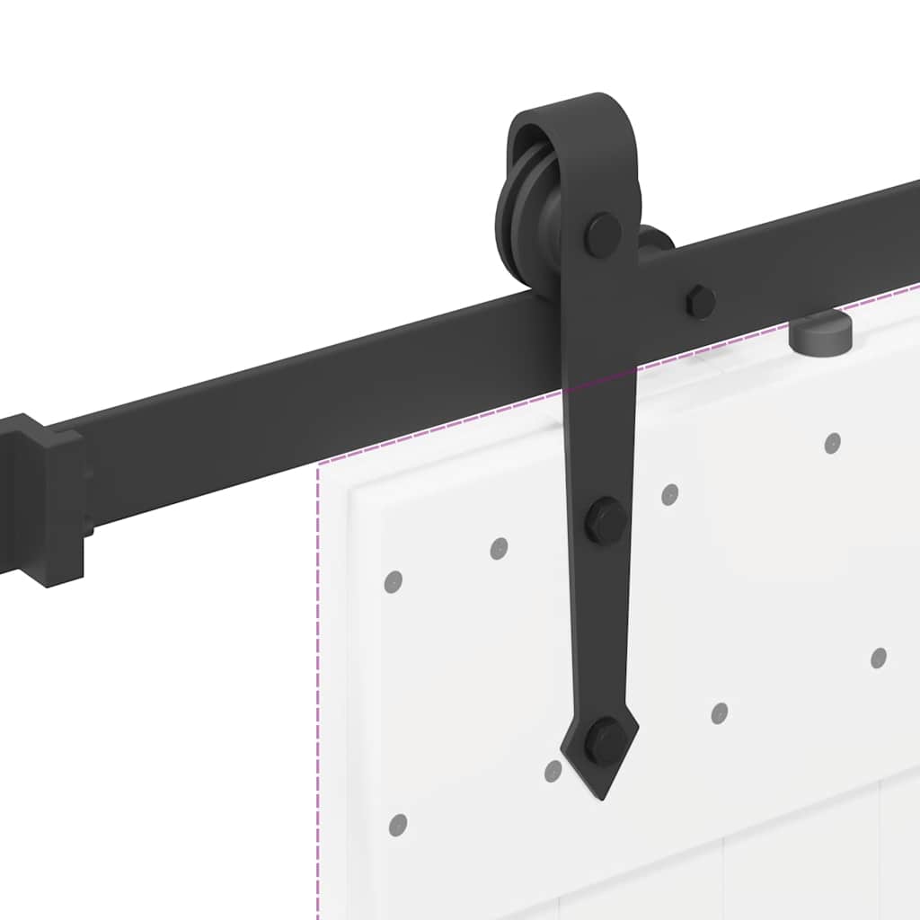 Sliding Door Hardware Kit 213,5 cm Steel Black