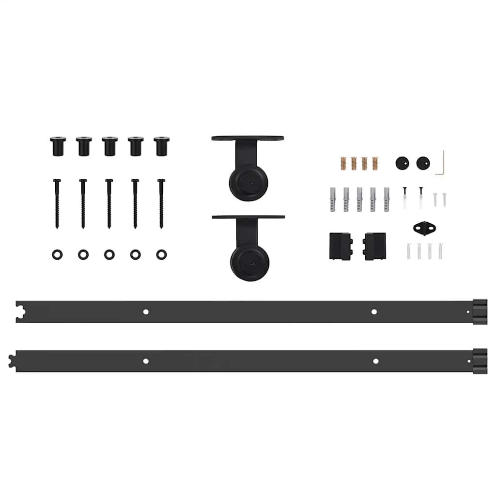 Sliding Door Hardware Kit 213,5 cm Steel Black