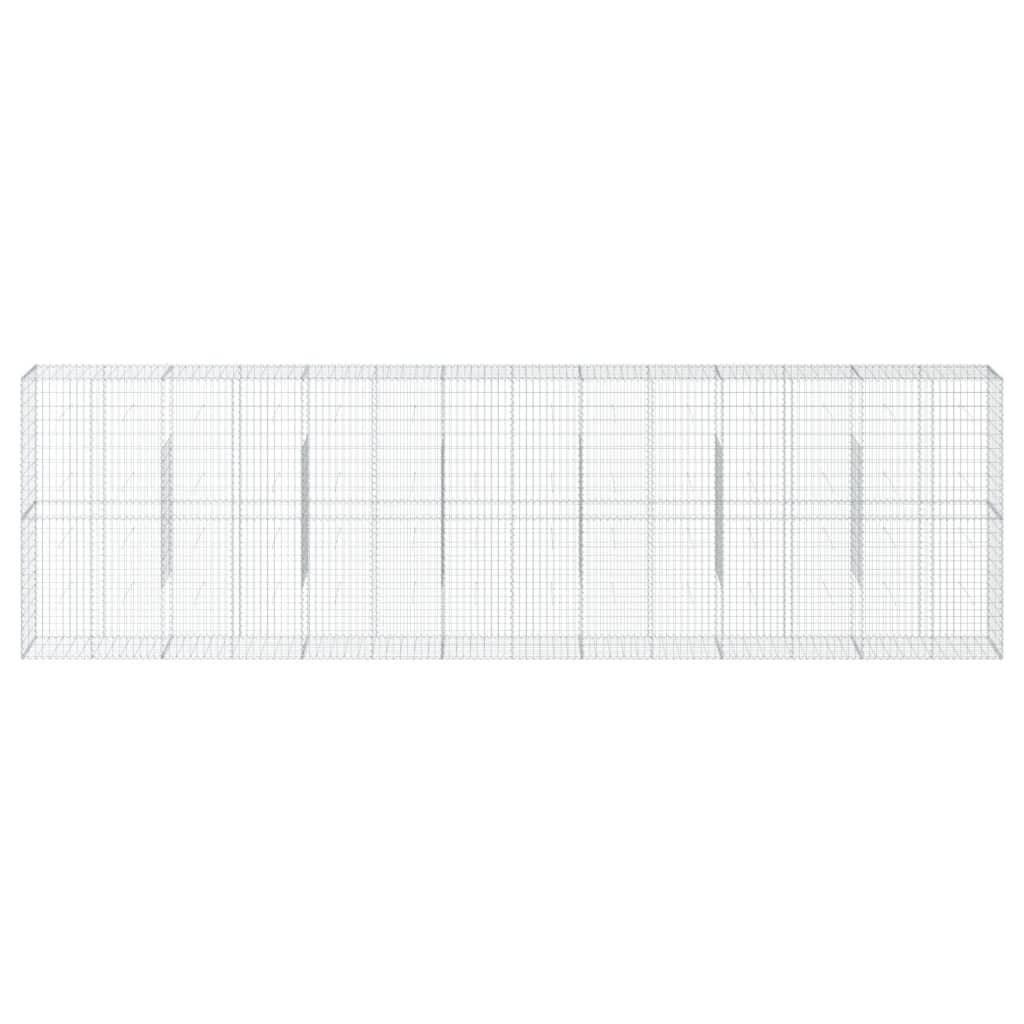 Gabion Basket with Cover 700x50x200 cm Galvanised Iron