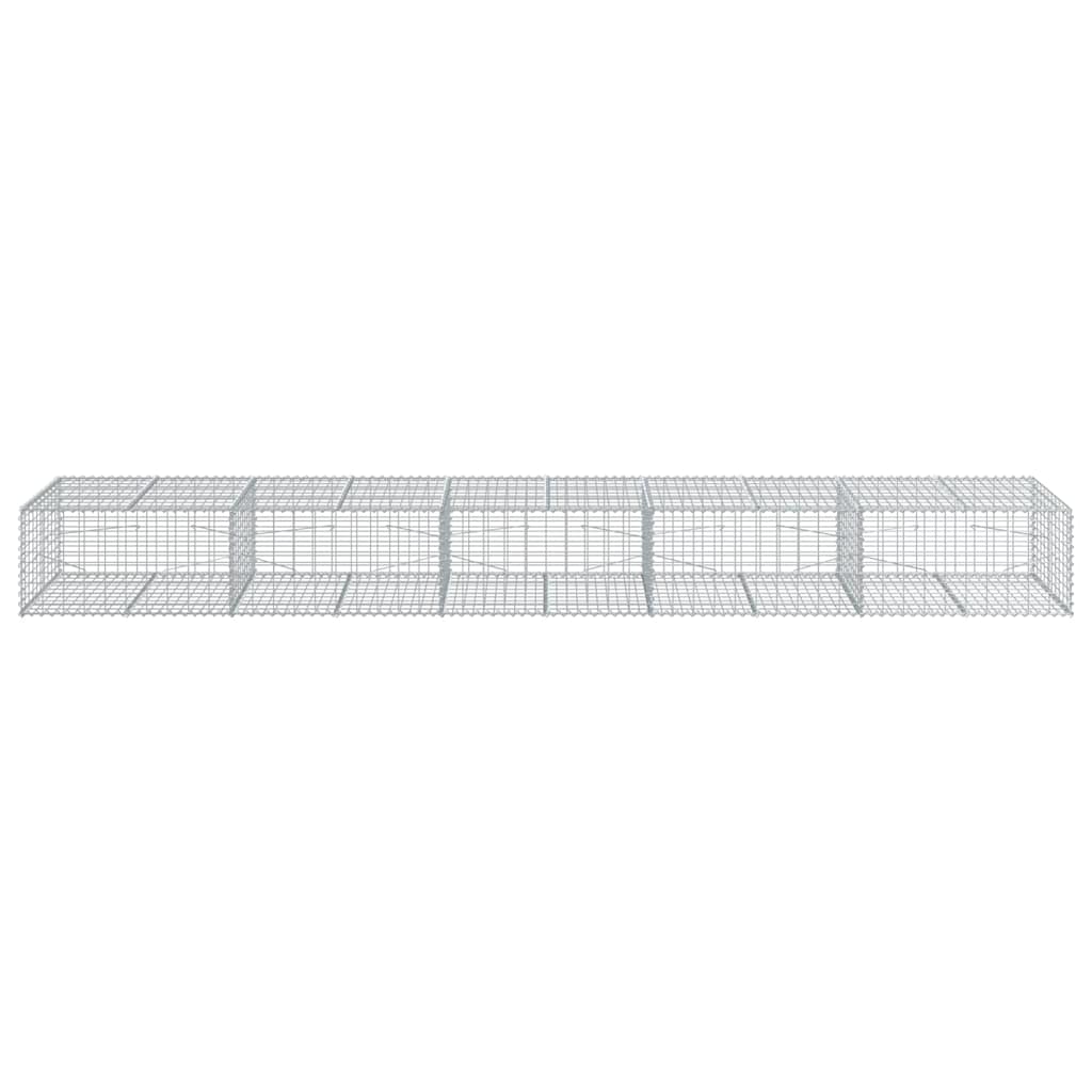 Gabion Basket with Cover 500x100x50 cm Galvanised Iron