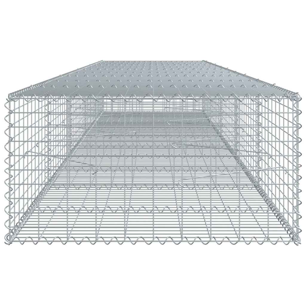 Gabion Basket with Cover 500x100x50 cm Galvanised Iron
