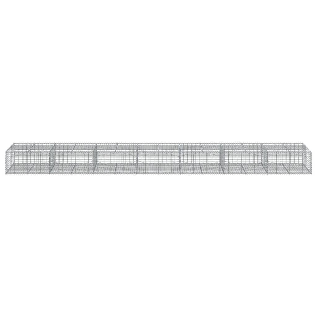 Gabion Basket with Cover 700x100x50 cm Galvanised Iron