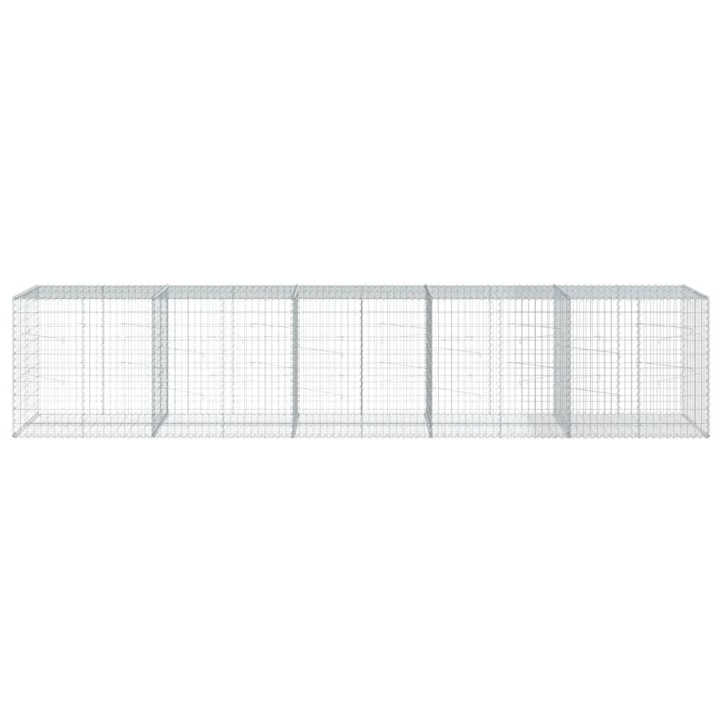 Gabion Basket with Cover 500x100x100 cm Galvanised Iron